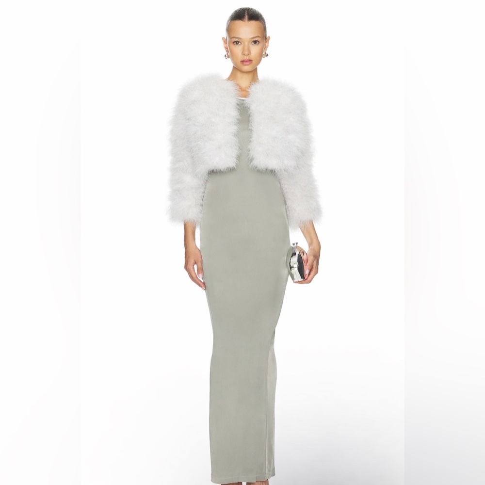 Jocelyn Fifi Feather Bolero - White - S
